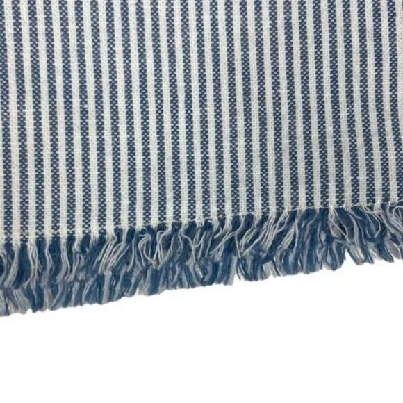 ROOTS WOMENS Coronet Blue Striped Pemberton Linen Blend Drawstring Shorts US XL - Picture 6 of 13